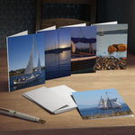 Load image into Gallery viewer, Sea &amp; Sail Note Cards (5-Pack of sailing inspired personal cards)
