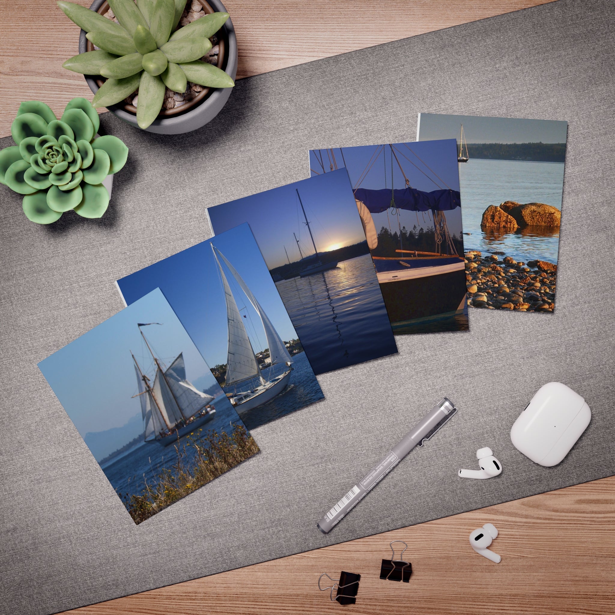 Sea & Sail Note Cards (5-Pack of sailing inspired personal cards)